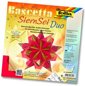 Bastelset Bascetta-Stern Duo rot/gold FOLIA 326/2020 20x20cm 32Bl
