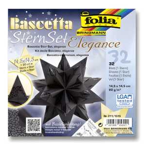Bascetta-Stern Set 14,5x14,5cm schwarz,32Bl.