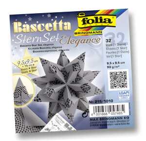 Bastelset Bascetta Stern Pearls anthraz. FOLIA 215/1010 9,5x9,5cm