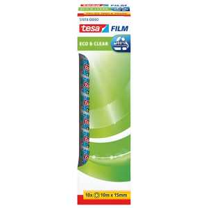Klebefilm Eco & Clear Office Box - unsichtbar, 15 mm x 10 m, 10 Rollen