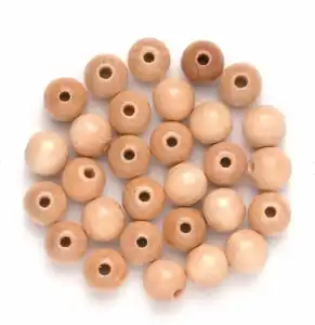 Holzperlen FSC100% 12 mm natur, 28 Stück