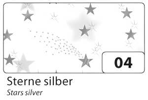 Transparentpapier Rolle 50,5x70cm Sterne Silber
