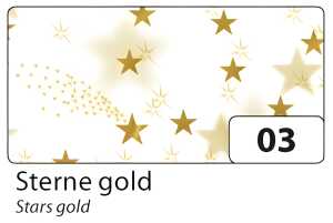 Transparentpapier Rolle 50,5x70cm Sterne Gold