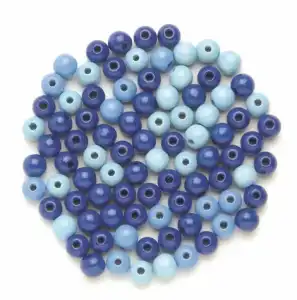 Holzperlen FSC100% 12 mm blau-mix, 28 Stück