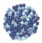 Holzperlen FSC100% 12 mm blau-mix, 28 Stück