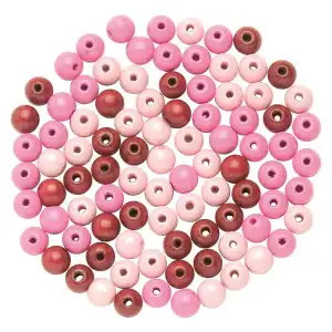 Holzperlen FSC100% 12 mm rosa, 28 Stück