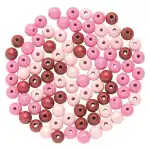 Holzperlen FSC100% 12 mm rosa, 28 Stück