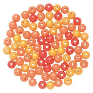 Holzperlen FSC100% 12 mm orange-mix,28 Stück