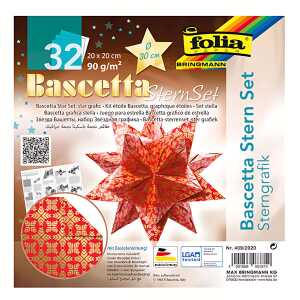 Bascetta Stern Set 20x20cm,32Bl.Stern ro/go
