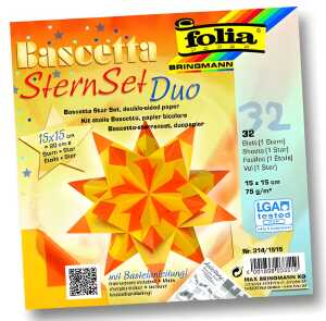 Bastelset Bascetta-Stern gelb/orange FOLIA 314/1515 15x15cm 32Bl