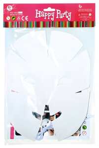 Masken zum Bemalen 6 Stück mit Band