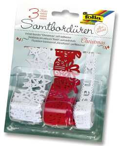 Samtbordüren Weihnachten 3 Rollen, sortiert