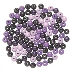 Holzperlen FSC100% 12 mm lila-mix, 28 Stück