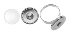 Fingerring mit Druckknopf silberfarben Ø18mm