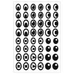 Ursus STICKER "AUGEN"SCHWARZ/WEIß 100 PAARE SORTIERT