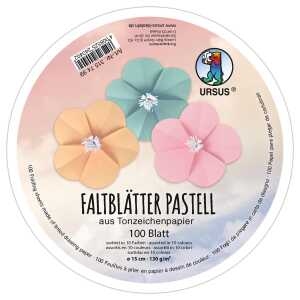 Ursus TONP.FALTBL.PASTELLF.Ø15CM,100BL.10F.SORTIERT