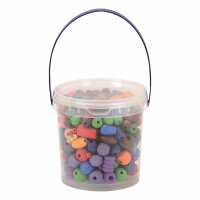 Holzperlen 250g FSC-Mix Formenmix bunt - Bastelperlen im...