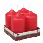 IDENA Stumpenkerze 4er rot 50x90mm