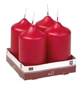 Stumpenkerze 4er Bordeaux 50x90mm