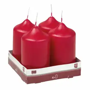 Stumpenkerze 4er Bordeaux 50x90mm