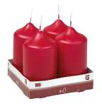 Stumpenkerze 4er Bordeaux 50x90mm