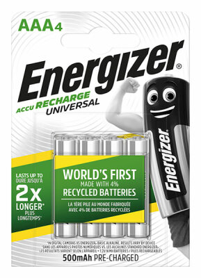 ENERGIZER Akku Rechargeable Universal Micro AAA 1,2Volt 500mAh 4 Stück