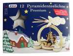 Pyramiden-Teelichter 12er Premium,für Holzpyramiden
