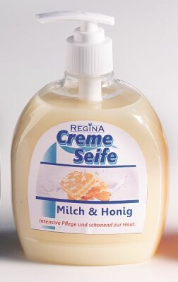 Creme-Seife Regina 500ml Honig-Milch - Push-Pull (Spüllmittel) Verschluss