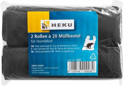 Hundekotbeutel schwarz 2x20 Stück 24x39cm