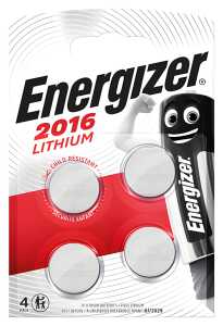 ENERGIZER Knopfzellen-Batterie Lithium CR2016 3,0Volt - 4 Stück