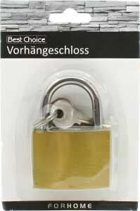 Vorhängeschloss 5cm aus Messing + 3 Schlüssel