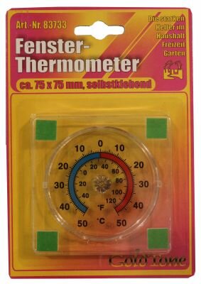 Fenster Thermometer 75x75mm selbstklebend