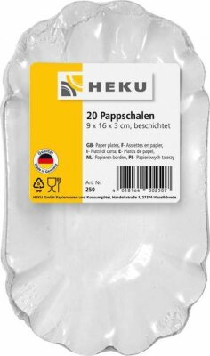 Pappschalen, 20 Stück weiß, 9x16x3cm, 310g/m²