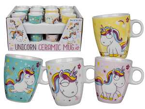Tasse Comic Einhorn ca. 8x7cm, 4fach sortiert