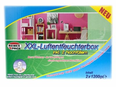 Luftentfeuchter Box mit 2 x 1,2kg Granulat