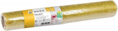 Deko Band Textilfaser 5mx12cm auf Rolle gold - gold metallic