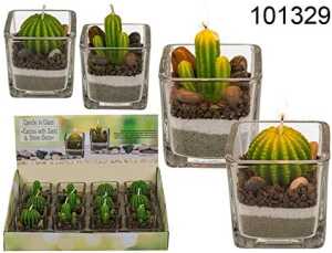 OOTB Kerze im Glas Kaktus mit Sand & Steindeko