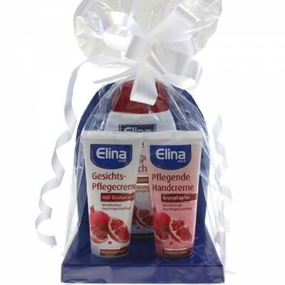 Geschenkset Granatapfel 3-teilig - 3tlg Dusch 250ml + Creme 75ml, Gesichtspflege- - und Handcreme Tube