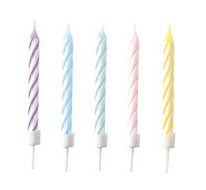 Geburtstagskerzen Pastel Rainbow, 10 Stück