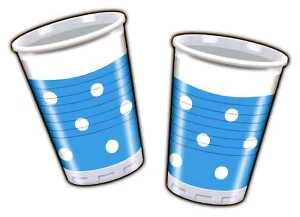 Plastikbecher Dots blau 10 Stück