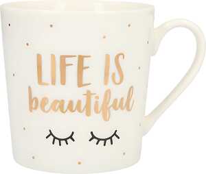 Porzellan Tasse mit Motiv Life is Beautiful - Depesche