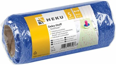 Deko Stoff Textilfaser 5mx37cm auf Rolle blau - dunkelblau