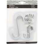 Haken S Form 13 Stk 3 Größen Stahl verchromt...