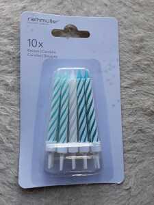 Geburtstagskerzen 10er Aqua Glamor