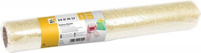 Deko Band Textilfaser 5mx12cm auf Rolle creme