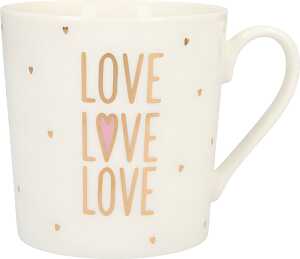 Porzellan Tasse mit Motiv Love Love Love - Depesche