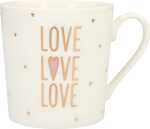 Porzellan Tasse mit Motiv Love Love Love - Depesche
