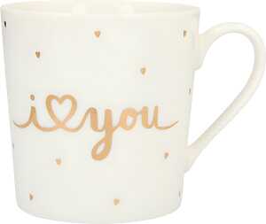 Porzellan Tasse mit Motiv I love you - Depesche 4010070438852