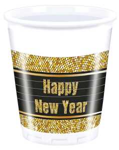 Partybecher Happy NewYear Metallic, 8er