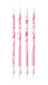 Geburtstagskerzen 12er marmoriert pink